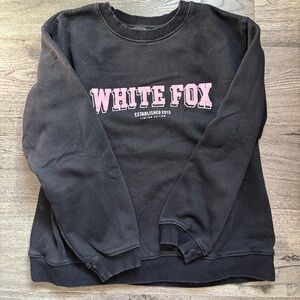 white fox black crewneck